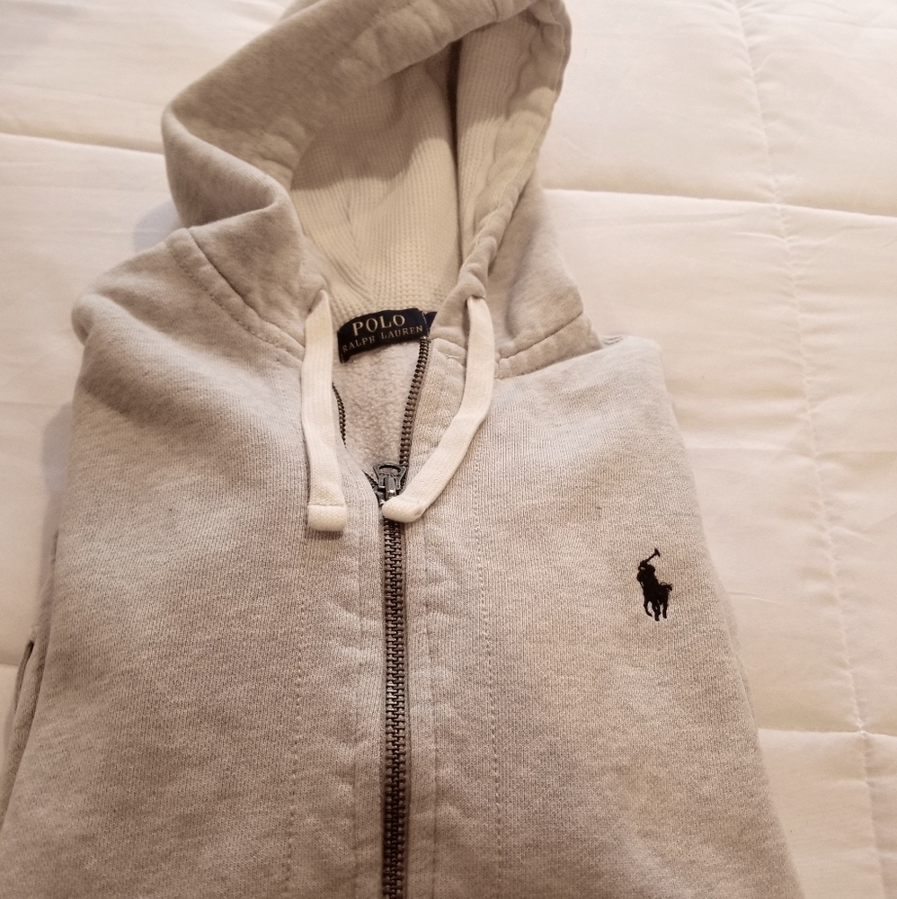 Mens Polo zip up Hoodie size M
